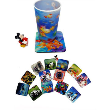 2015 Promocional Lenticular Coaster para Copos